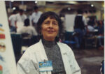 Portrait of Ramona Fradon at a convention in 1997.